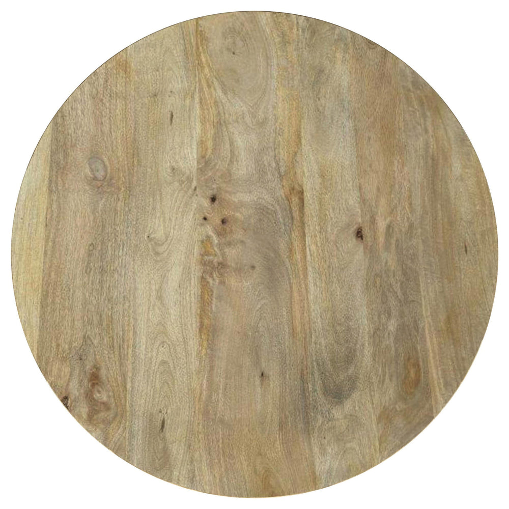 Juego de mesa auxiliar y de centro redonda de 3 piezas Touhy en mango natural