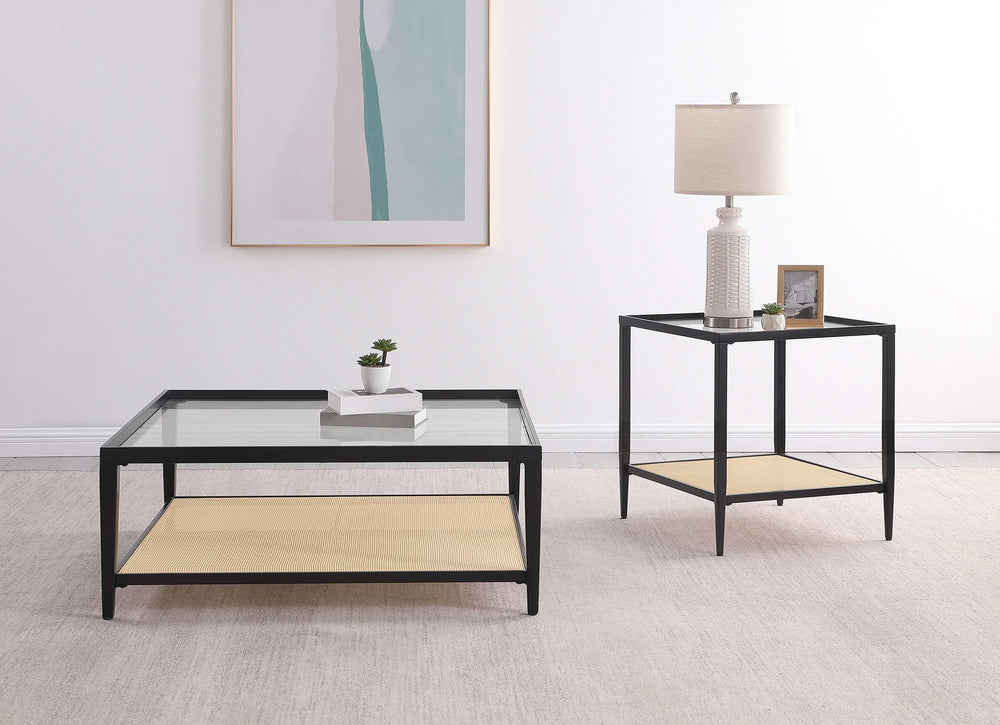 Juego de mesa de centro y auxiliar Amherst de 2 piezas, color negro 