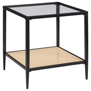 Juego de mesa de centro y auxiliar Amherst de 3 piezas, color negro