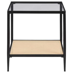Juego de mesa de centro y auxiliar Amherst de 3 piezas, color negro