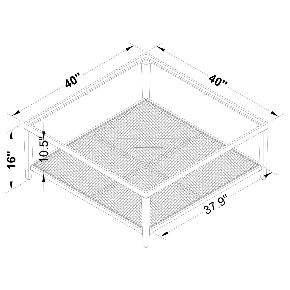 Juego de mesa de centro y auxiliar Amherst de 3 piezas, color negro