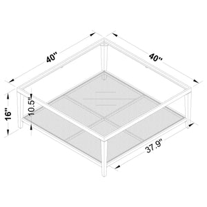 Juego de mesa de centro y auxiliar Amherst de 3 piezas, color negro