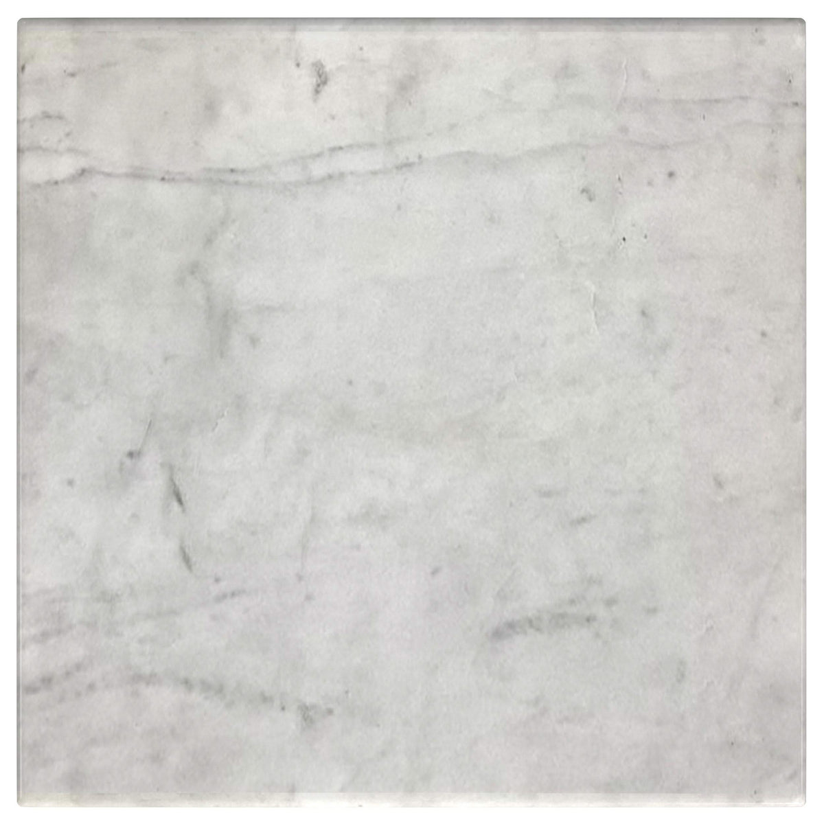 Mesa auxiliar cuadrada Ebby de metal con tapa de mármol auténtico, color blanco