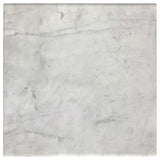 Mesa auxiliar cuadrada Ebby de metal con tapa de mármol auténtico, color blanco