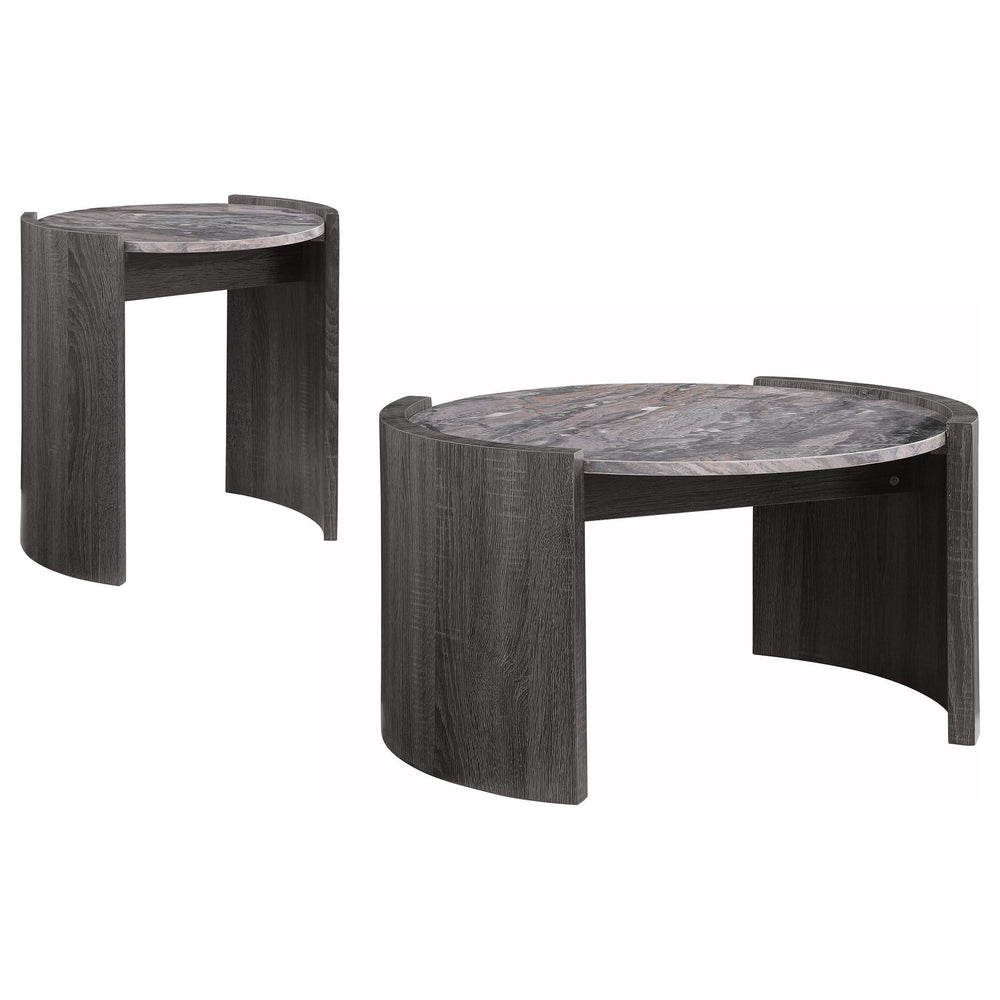Juego de mesa auxiliar y de centro Gladstone de 2 piezas, gris envejecido