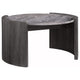 Mesa de centro redonda Gladstone con superficie de imitación de mármol, gris envejecido