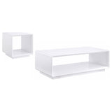 Paseo 2-piece Coffee and End Table Set White High Gloss