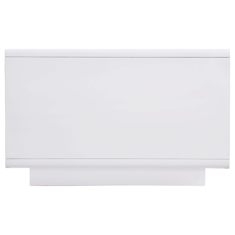 Mesa de centro rectangular para cóctel Paseo, blanca, de alto brillo