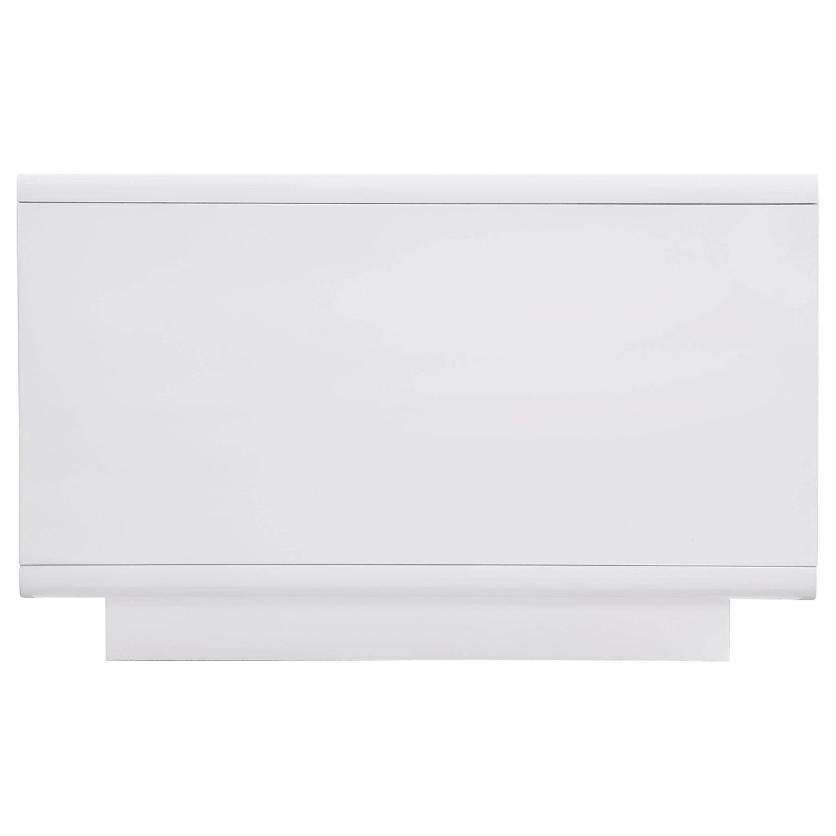 Mesa de centro rectangular para cóctel Paseo, blanca, de alto brillo