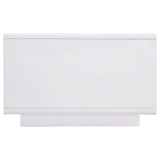 Mesa de centro rectangular para cóctel Paseo, blanca, de alto brillo