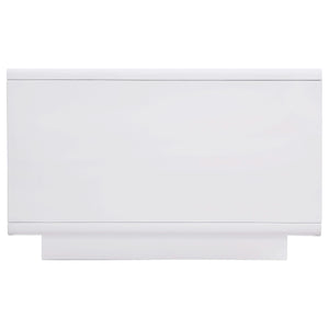 Mesa de centro rectangular para cóctel Paseo, blanca, de alto brillo
