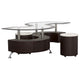 Juego de mesa de centro y taburetes Buckley de 3 piezas, color capuchino