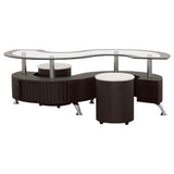 Juego de mesa de centro y taburetes Buckley de 3 piezas, color capuchino