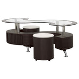 Juego de mesa de centro y taburetes Buckley de 3 piezas, color capuchino
