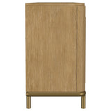 Mueble para TV de dos puertas de caña de ratán Arini, consola multimedia color arena
