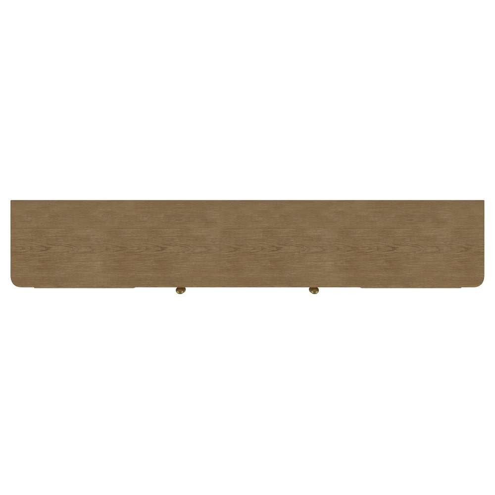 Mueble para TV de dos puertas de caña de ratán Arini, consola multimedia color arena
