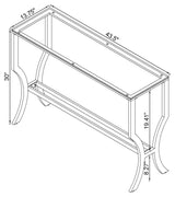 Consola de entrada rectangular con tapa de cristal Saide, cromada