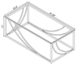 Mesa de centro rectangular Lille con tapa de cristal cromada