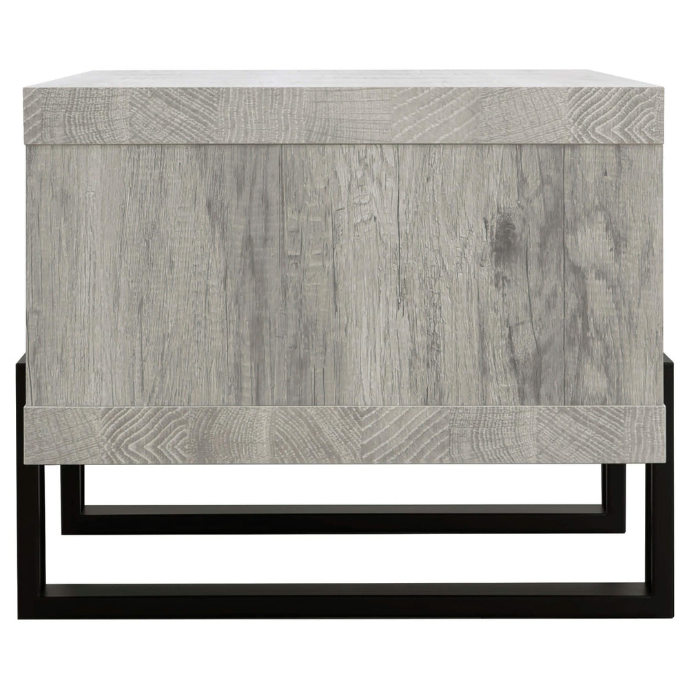 Mesa de centro Dinard de madera de ingeniería, color gris, madera flotante