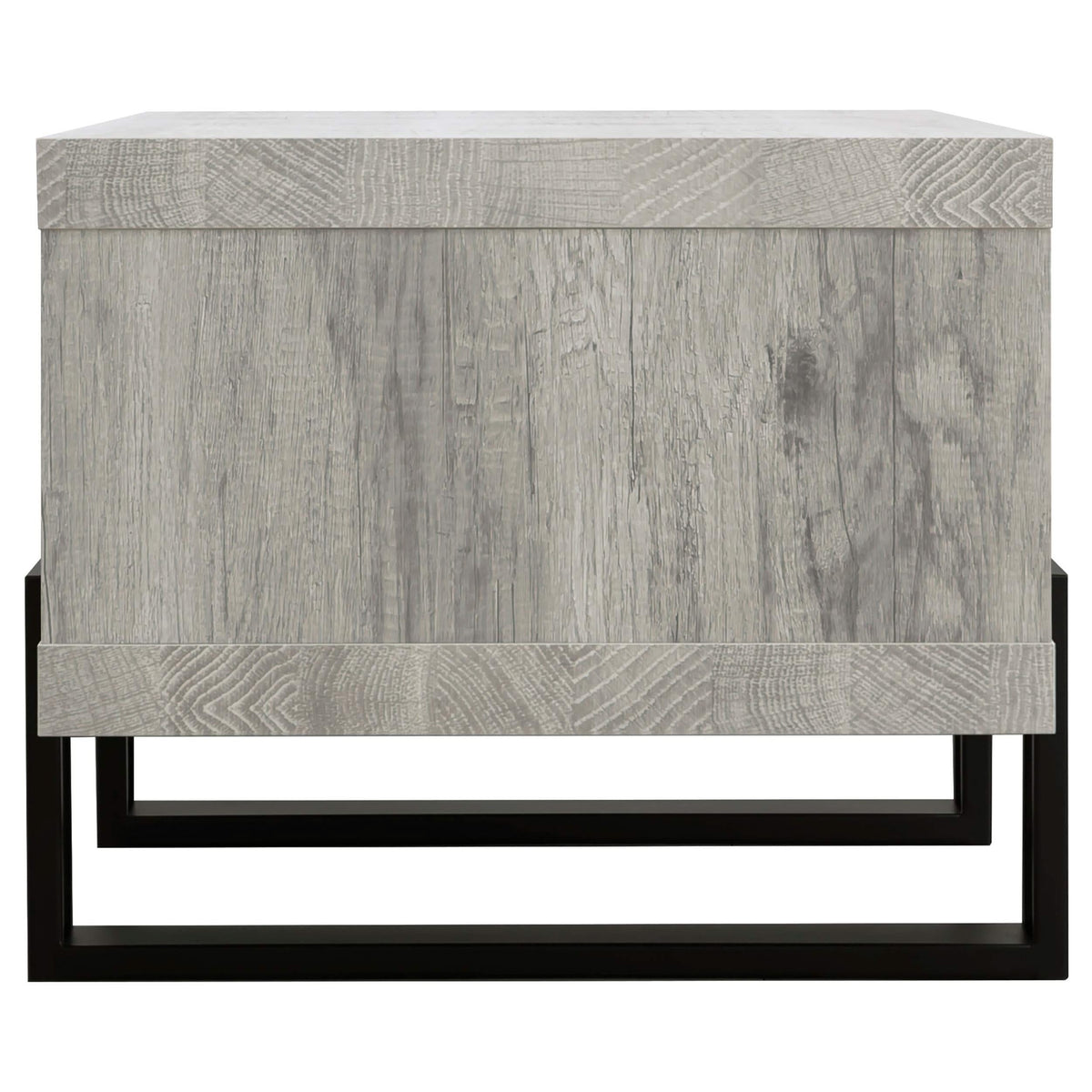 Mesa de centro Dinard de madera de ingeniería, color gris, madera flotante
