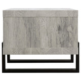 Mesa de centro Dinard de madera de ingeniería, color gris, madera flotante