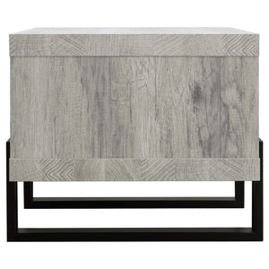 Mesa de centro Dinard de madera de ingeniería, color gris, madera flotante