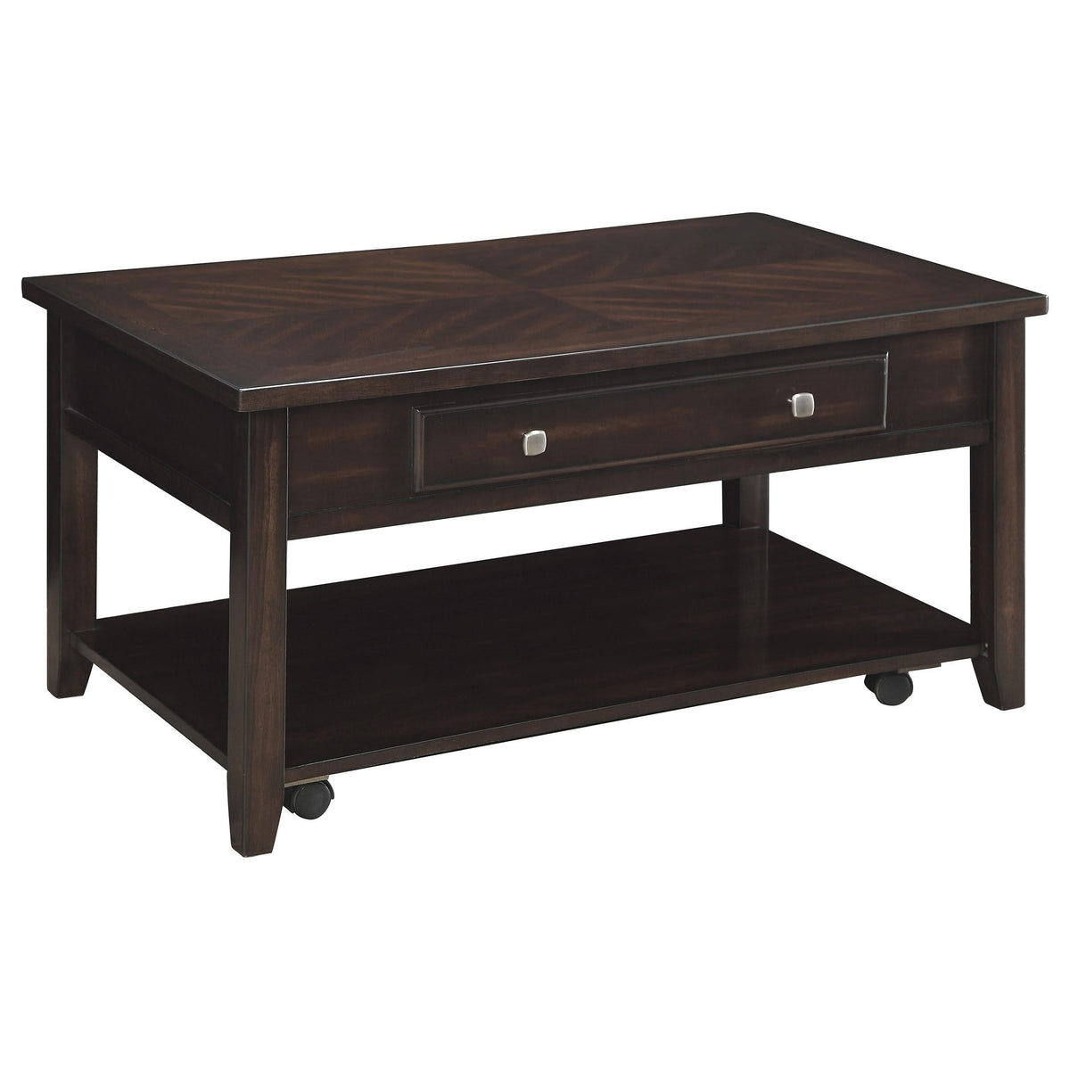 Mesa de centro elevable de madera rectangular Bradford en nogal