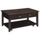 Mesa de centro elevable de madera rectangular Bradford en nogal
