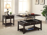 Mesa de centro elevable de madera rectangular Bradford en nogal