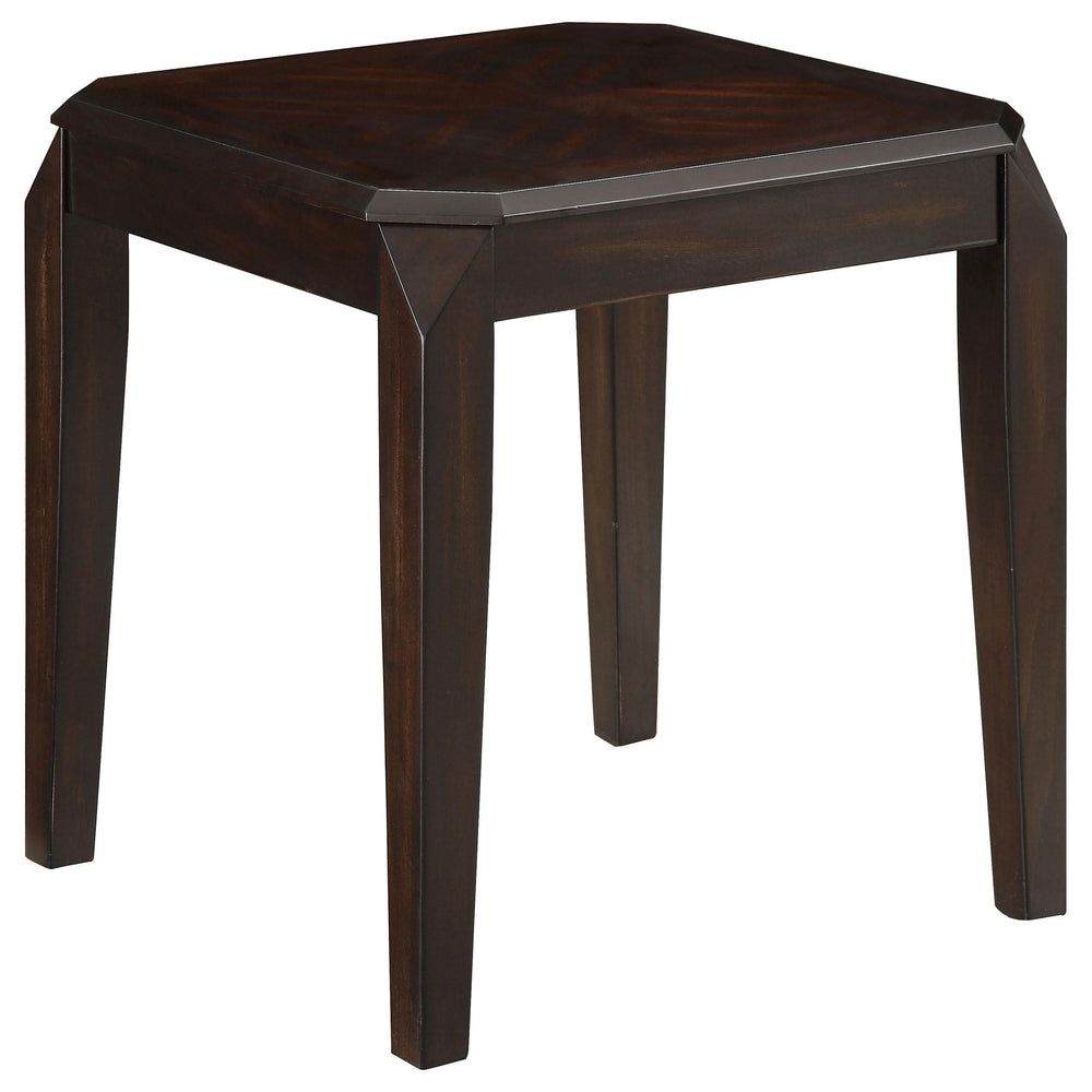 Mesa auxiliar de madera cuadrada Baylor en nogal