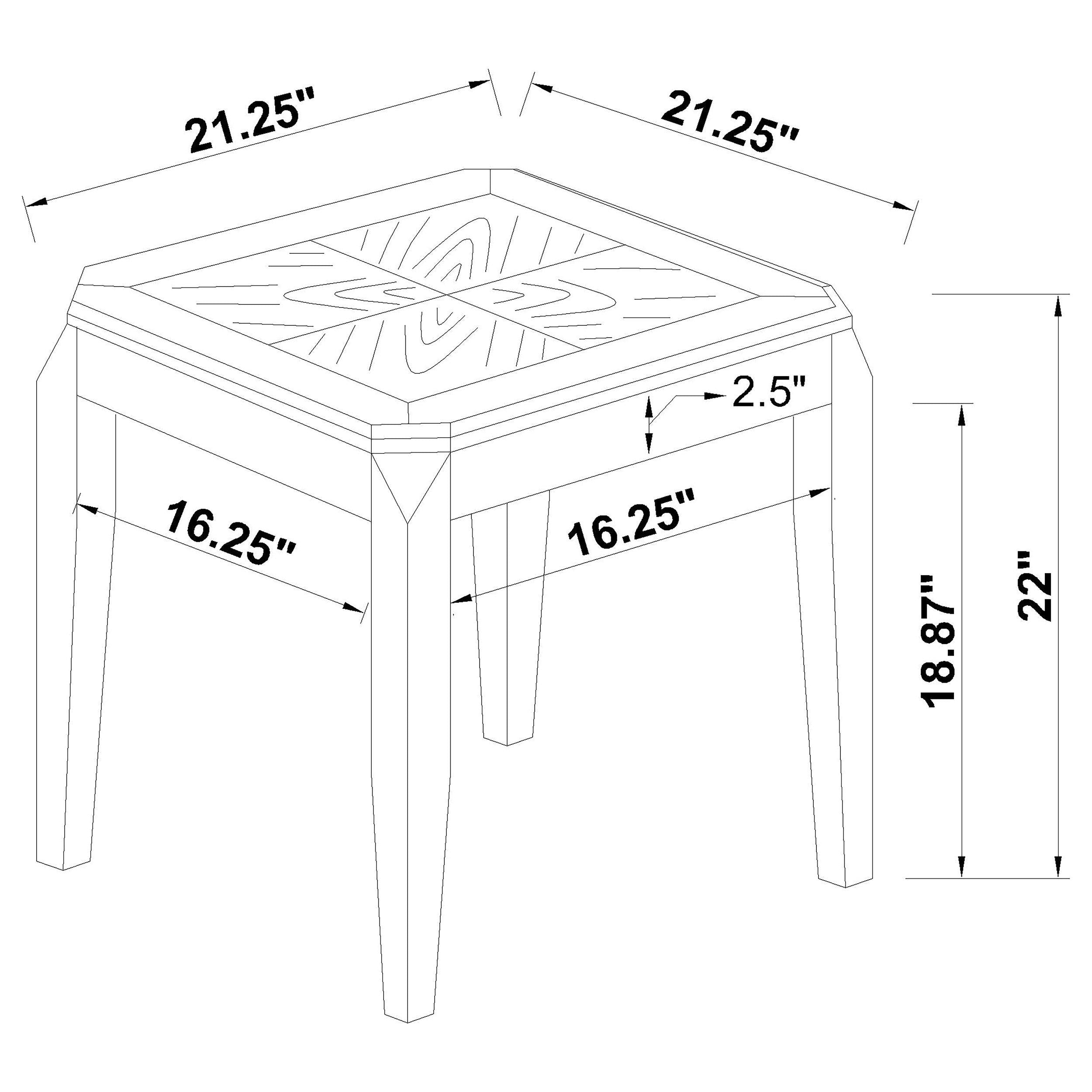 Baylor Square Wood Side End Table Walnut