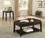 Mesa auxiliar de madera cuadrada Baylor en nogal