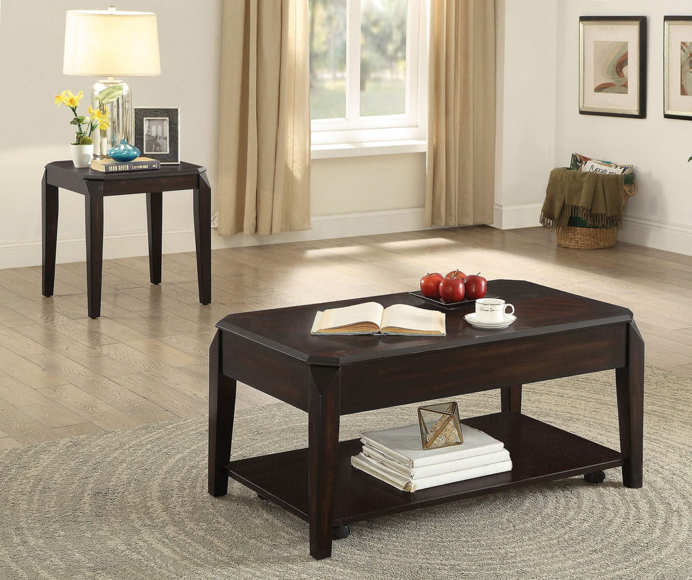 Baylor Rectangular Lift Top Coffee Table with Casters Walnut