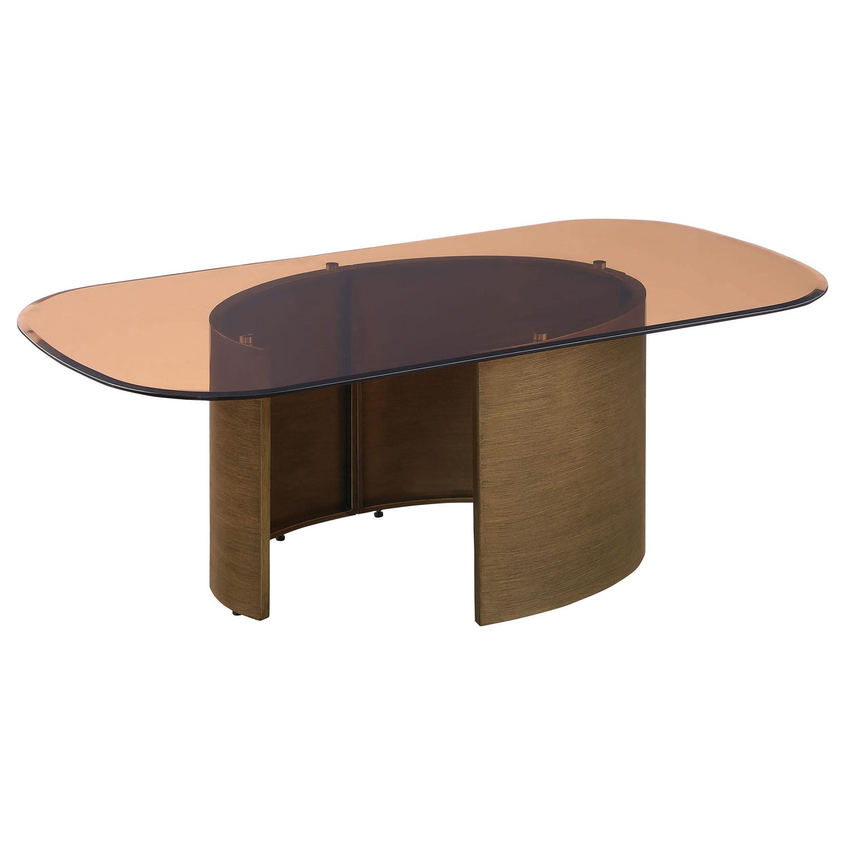 Juego de mesa de centro y auxiliar Morena de 2 piezas en bronce cepillado