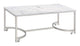 Mesa de centro Leona de imitación mármol con ruedas en níquel satinado