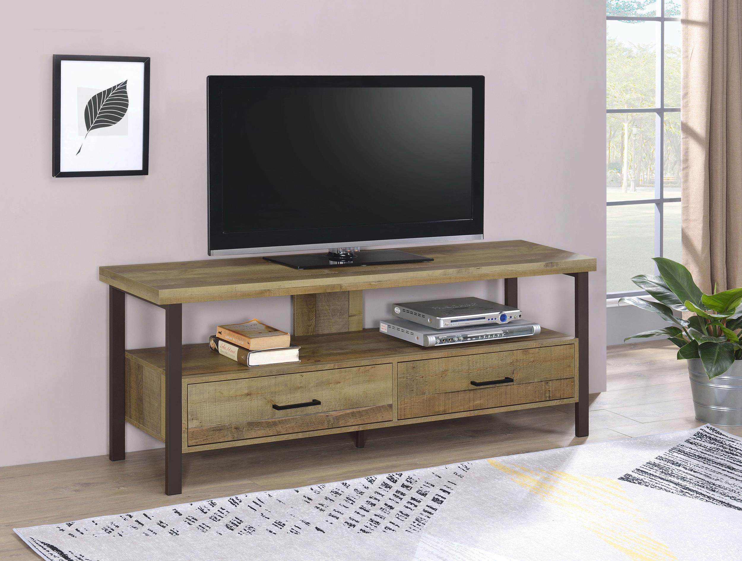 Ruston 2-drawer Engineered Wood 59" TV Stand Weathered Pine
