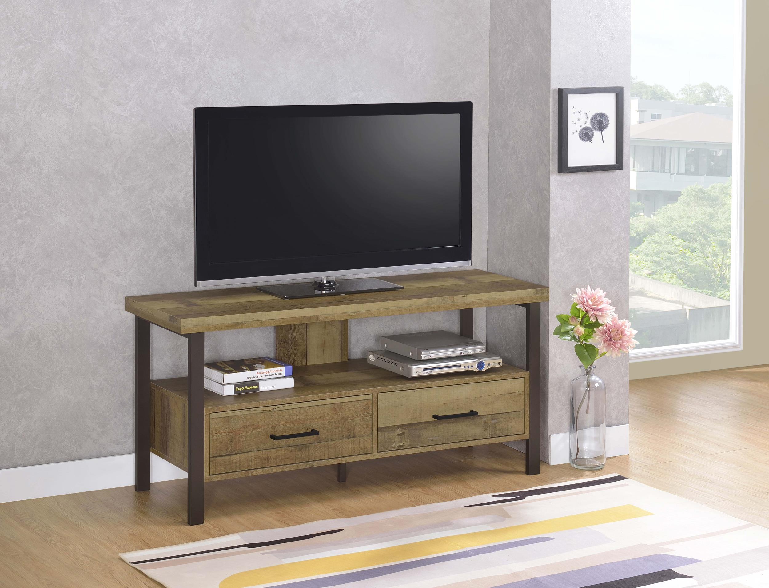 Ruston 2-drawer Engineered Wood 48" TV Stand Weathered Pine