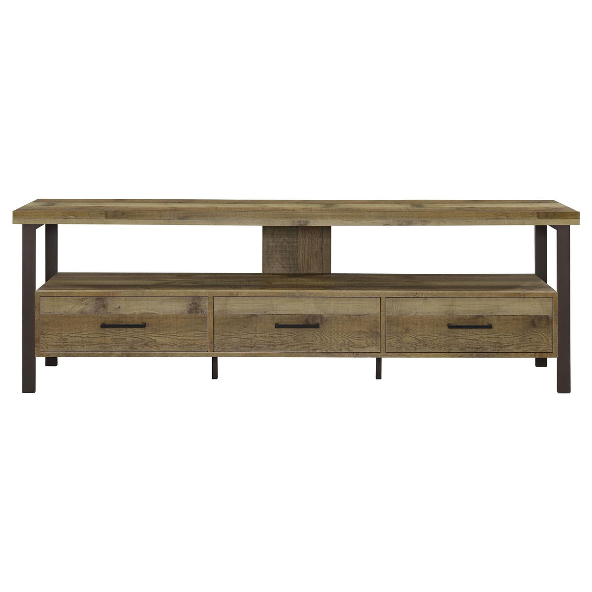 Consola para TV Ruston de 71" con 3 cajones, pino desgastado