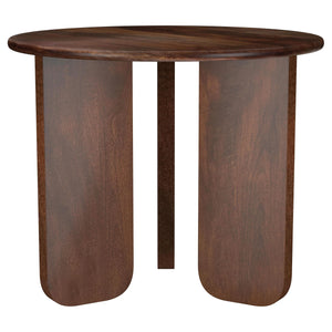 Mesa auxiliar redonda Dale de madera maciza de mango marrón
