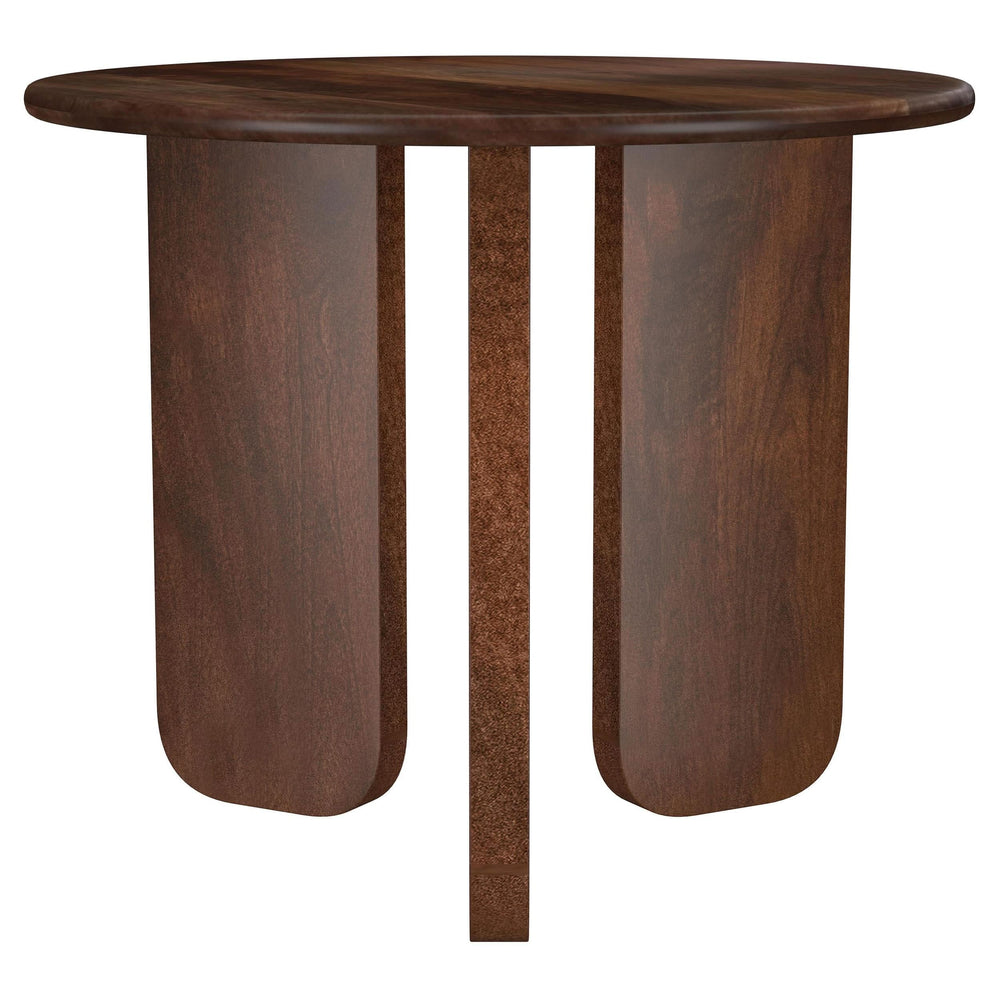 Mesa auxiliar redonda Dale de madera maciza de mango marrón