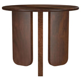 Mesa auxiliar redonda Dale de madera maciza de mango marrón