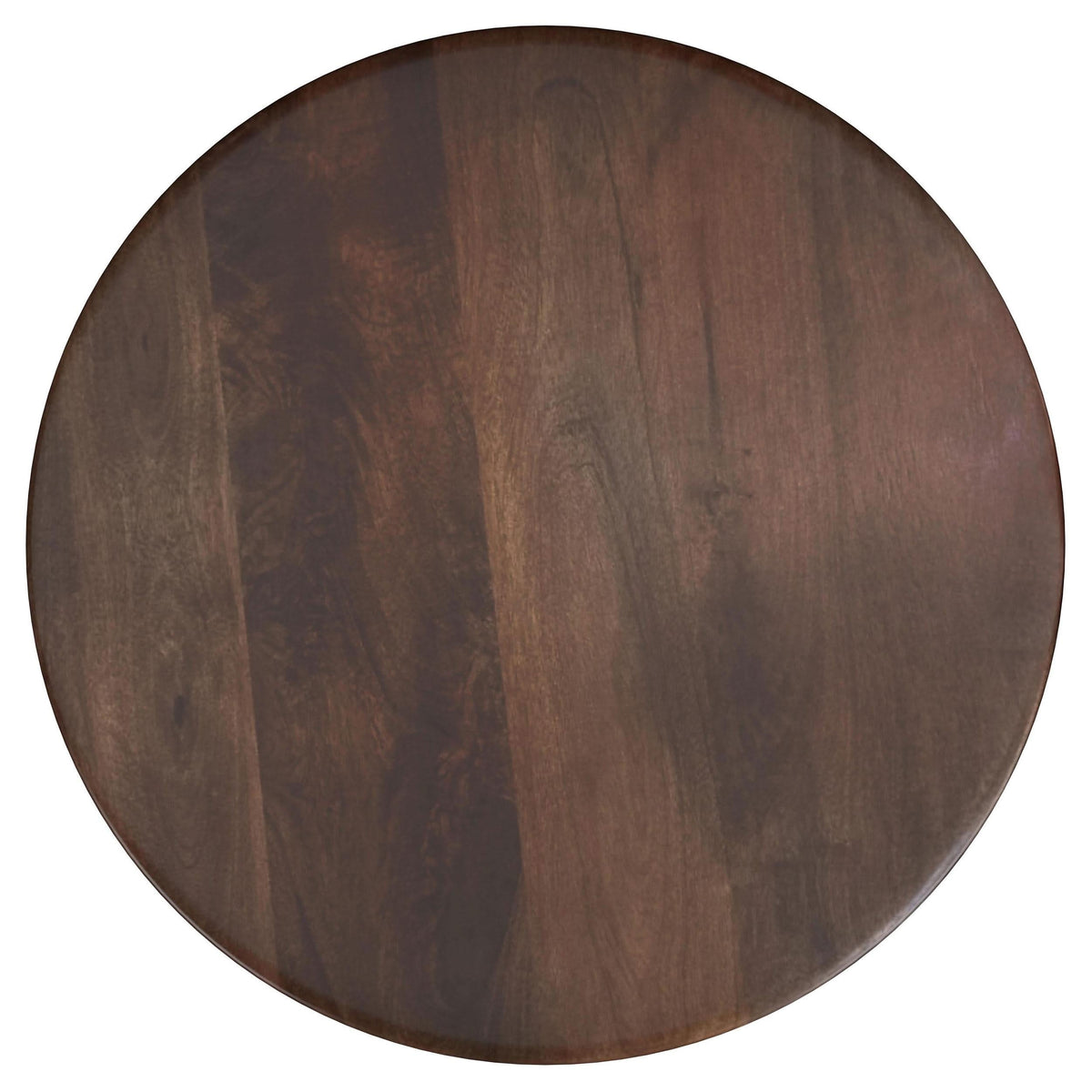 Mesa auxiliar redonda Dale de madera maciza de mango marrón