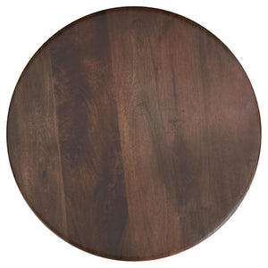 Mesa auxiliar redonda Dale de madera maciza de mango marrón