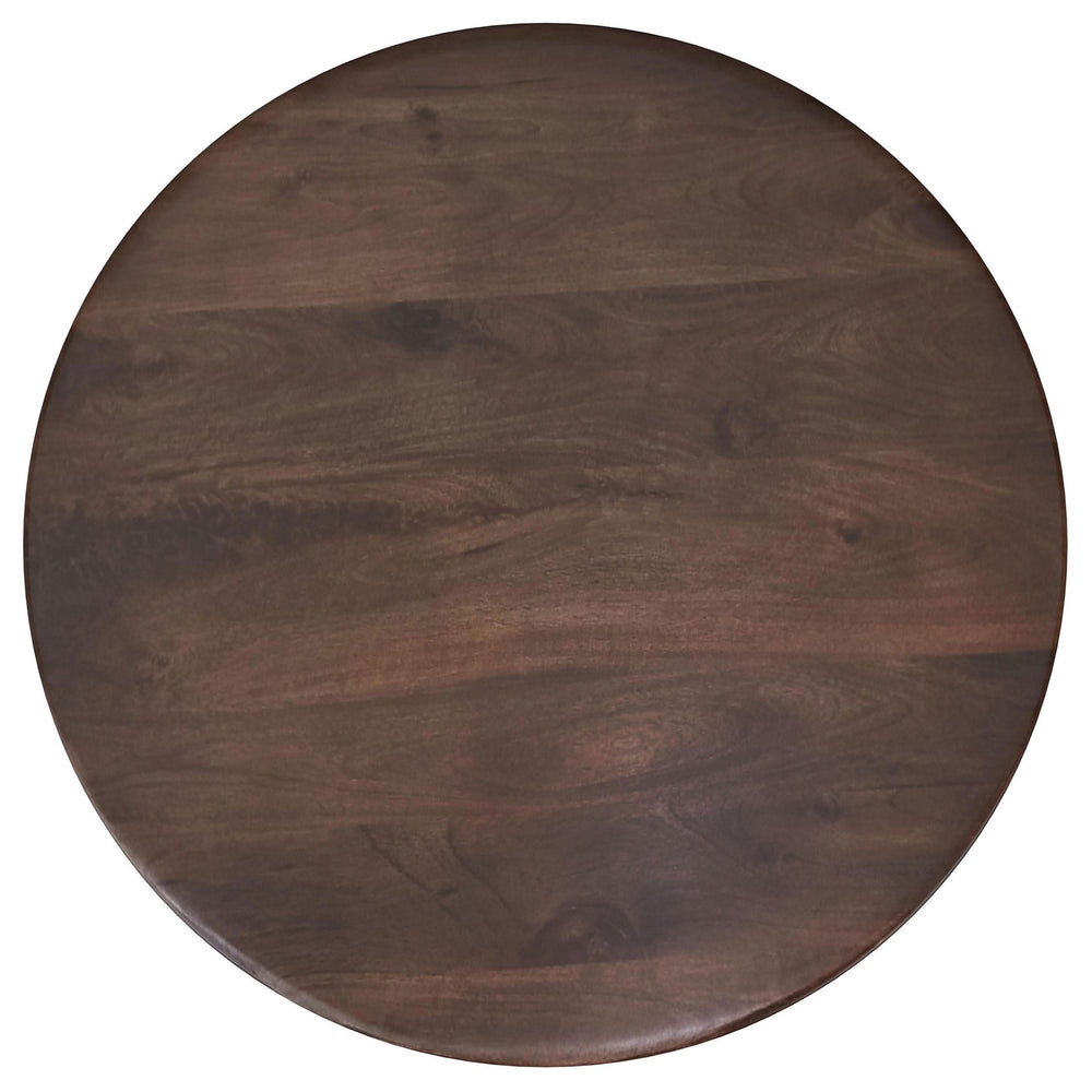 Mesa de centro redonda Dale de madera maciza de mango marrón