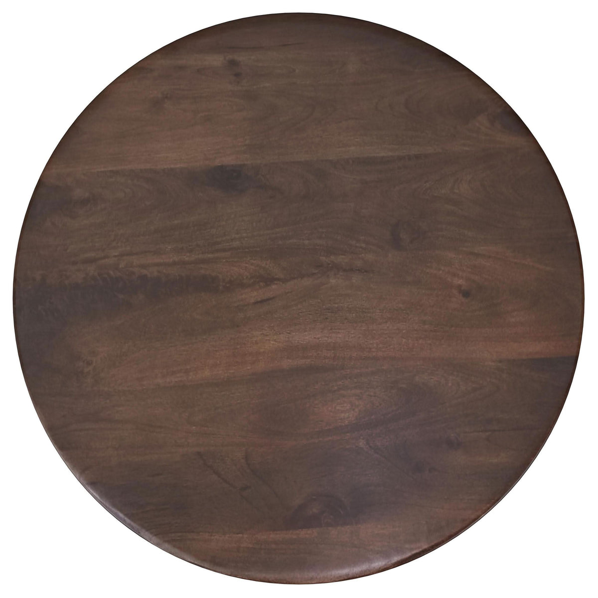 Mesa de centro redonda Dale de madera maciza de mango marrón