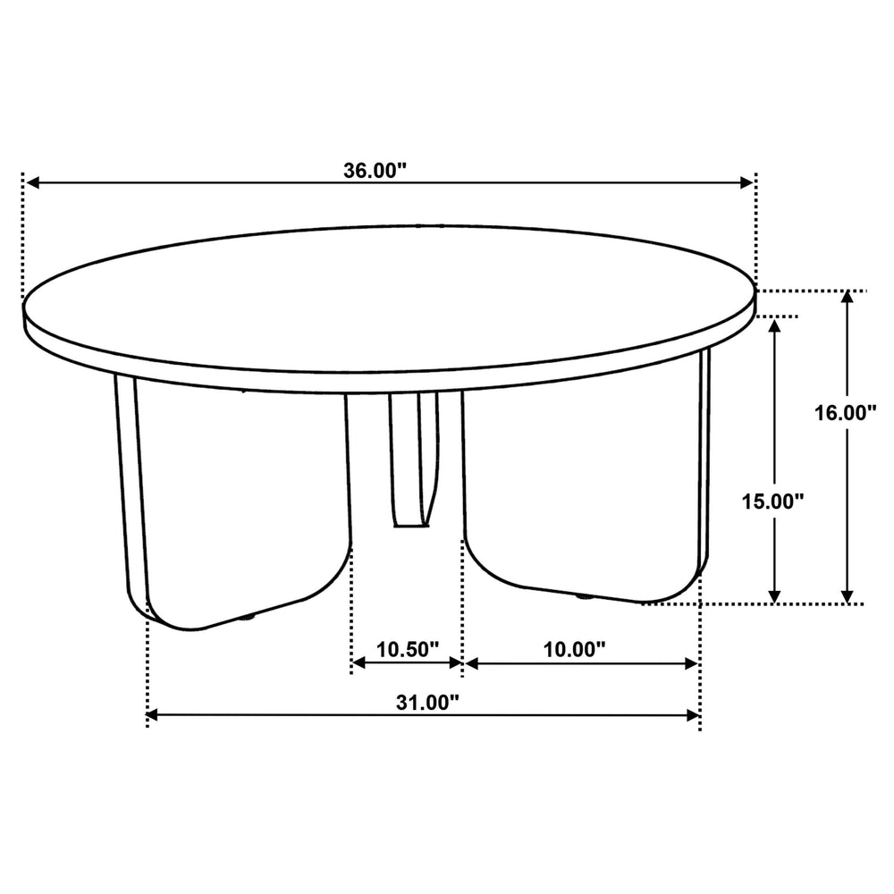 Mesa de centro redonda Dale de madera maciza de mango marrón