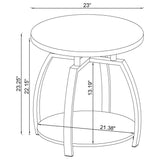 Mesa auxiliar redonda Dacre con tablero de madera de ingeniería, color carbón oscuro