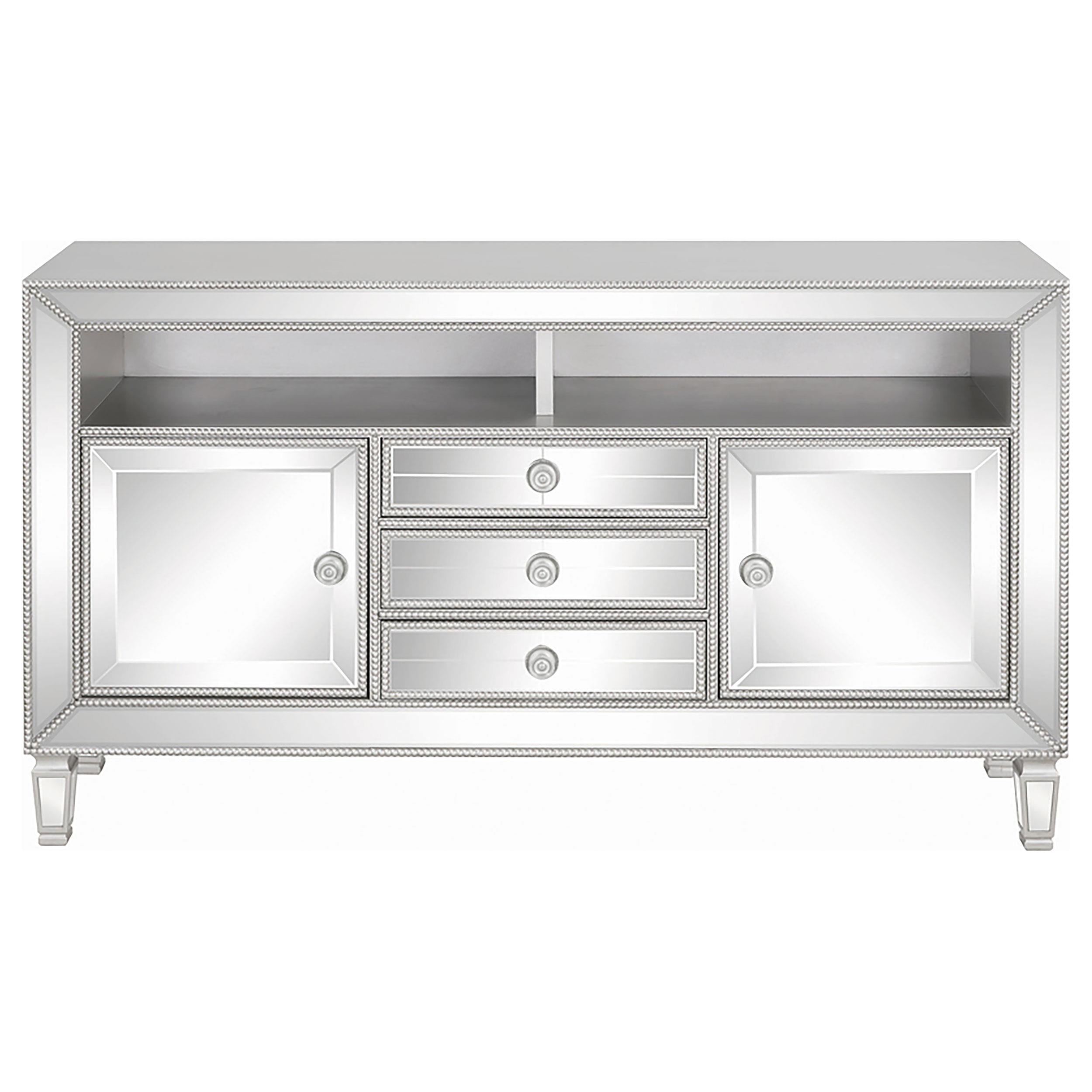 3-drawer TV Console Metallic Platinum
