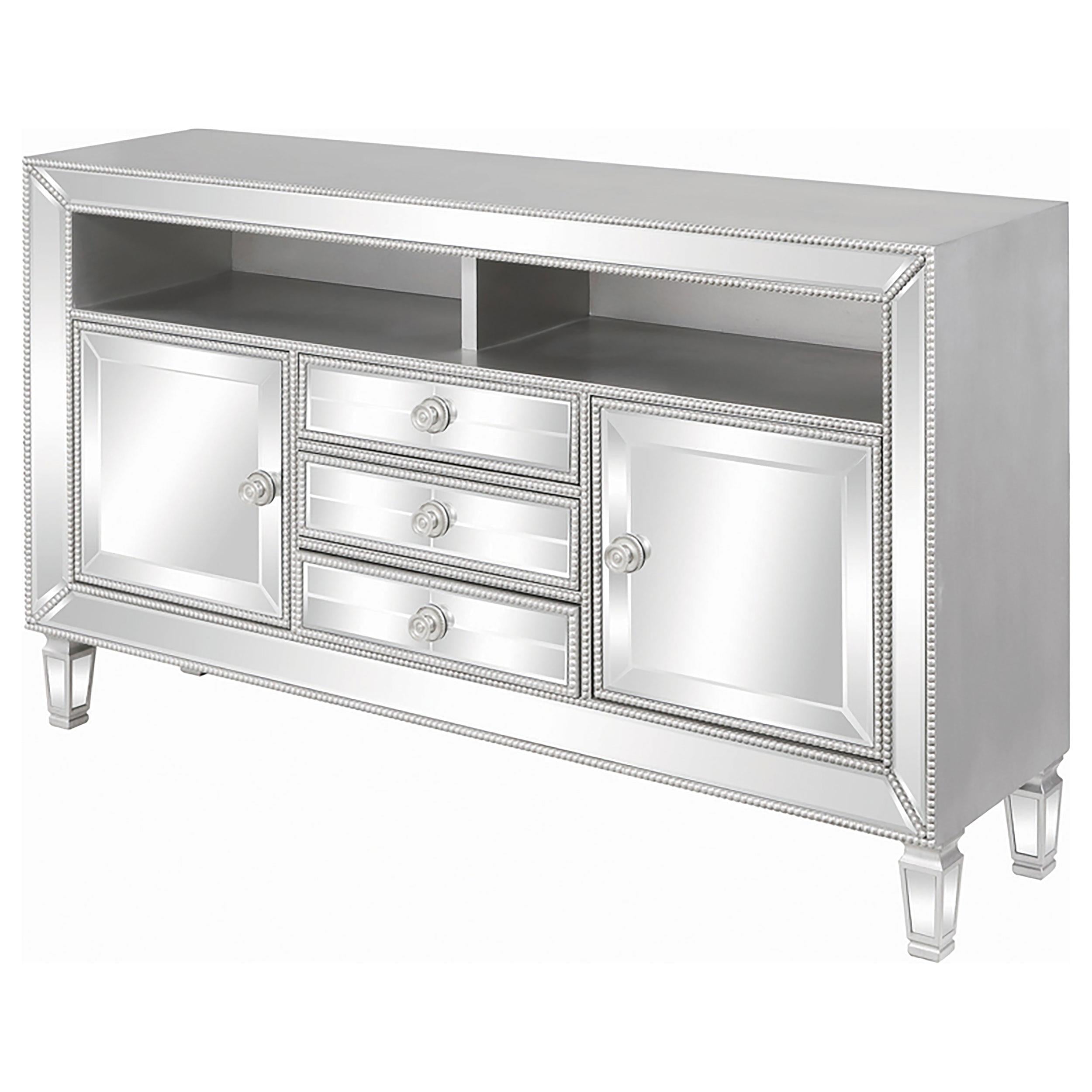 3-drawer TV Console Metallic Platinum
