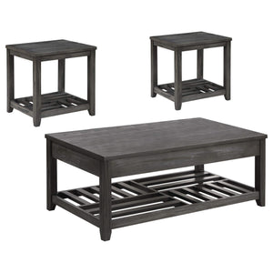 Juego de mesa auxiliar y de centro elevable de 3 piezas Cliffview, gris